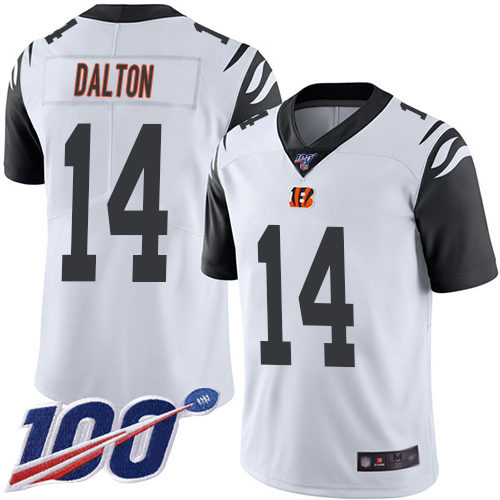Cincinnati Bengals Limited White Men Andy Dalton Jersey NFL Footballl 14 100th Season Rush Vapor Untouchable